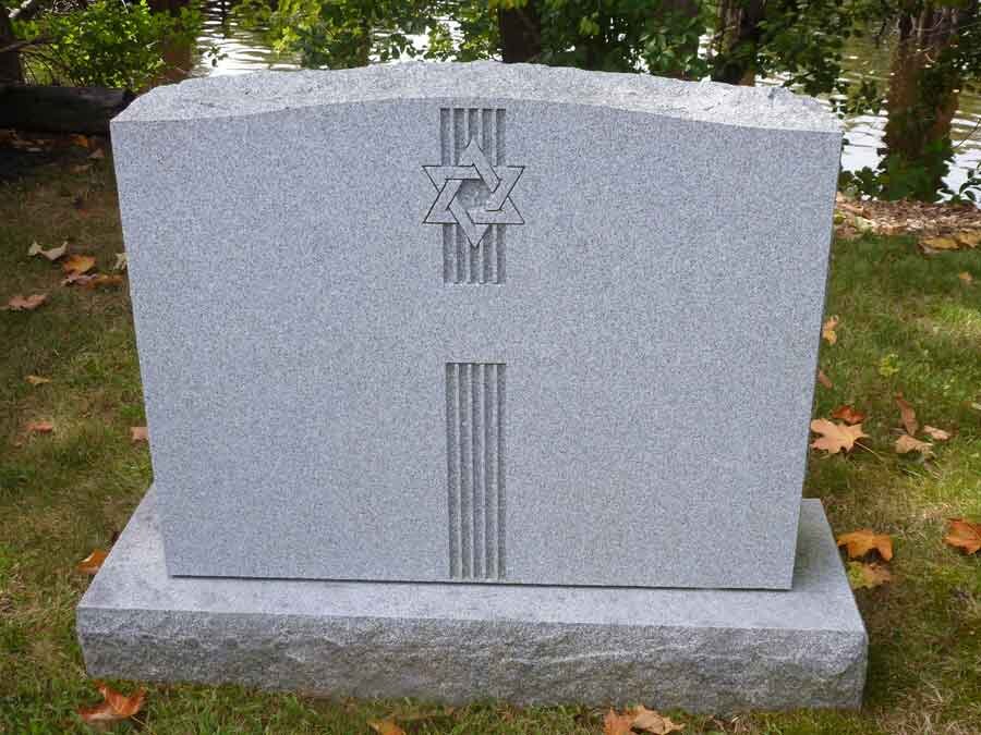 Star of David carved into Jewish granite headstone
